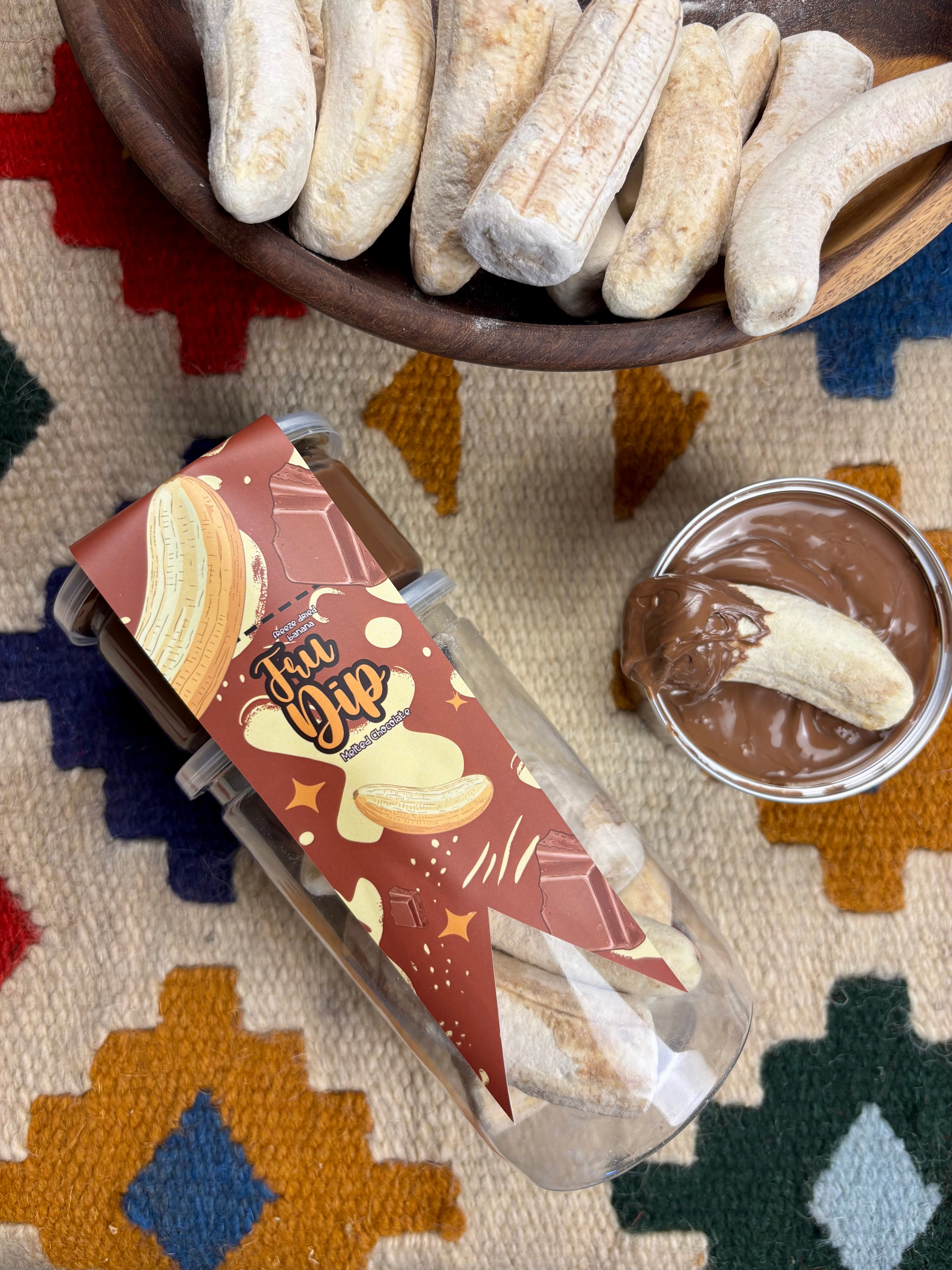 (Fru-Dip) Freeze dried Banana with melted Chocolate