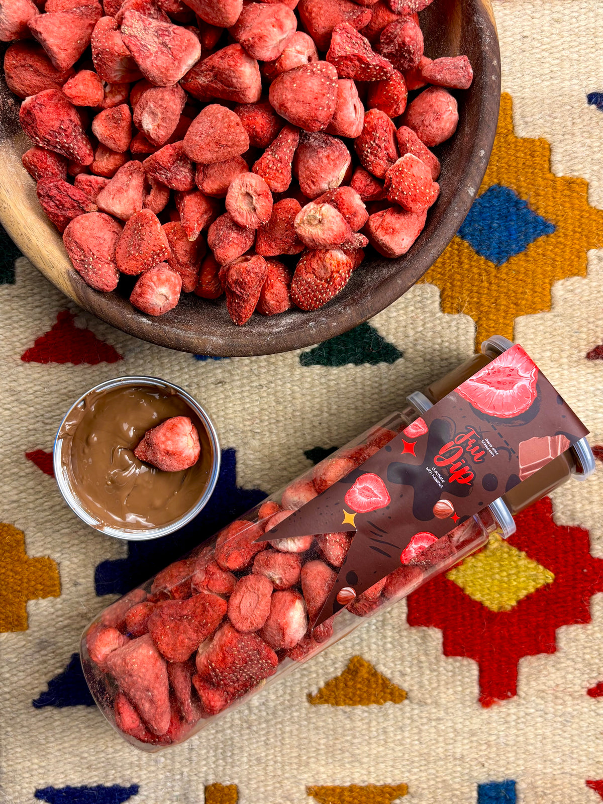 Freeze Dried Strawberry with Hazelnut Chocolate (Fru-Dip)