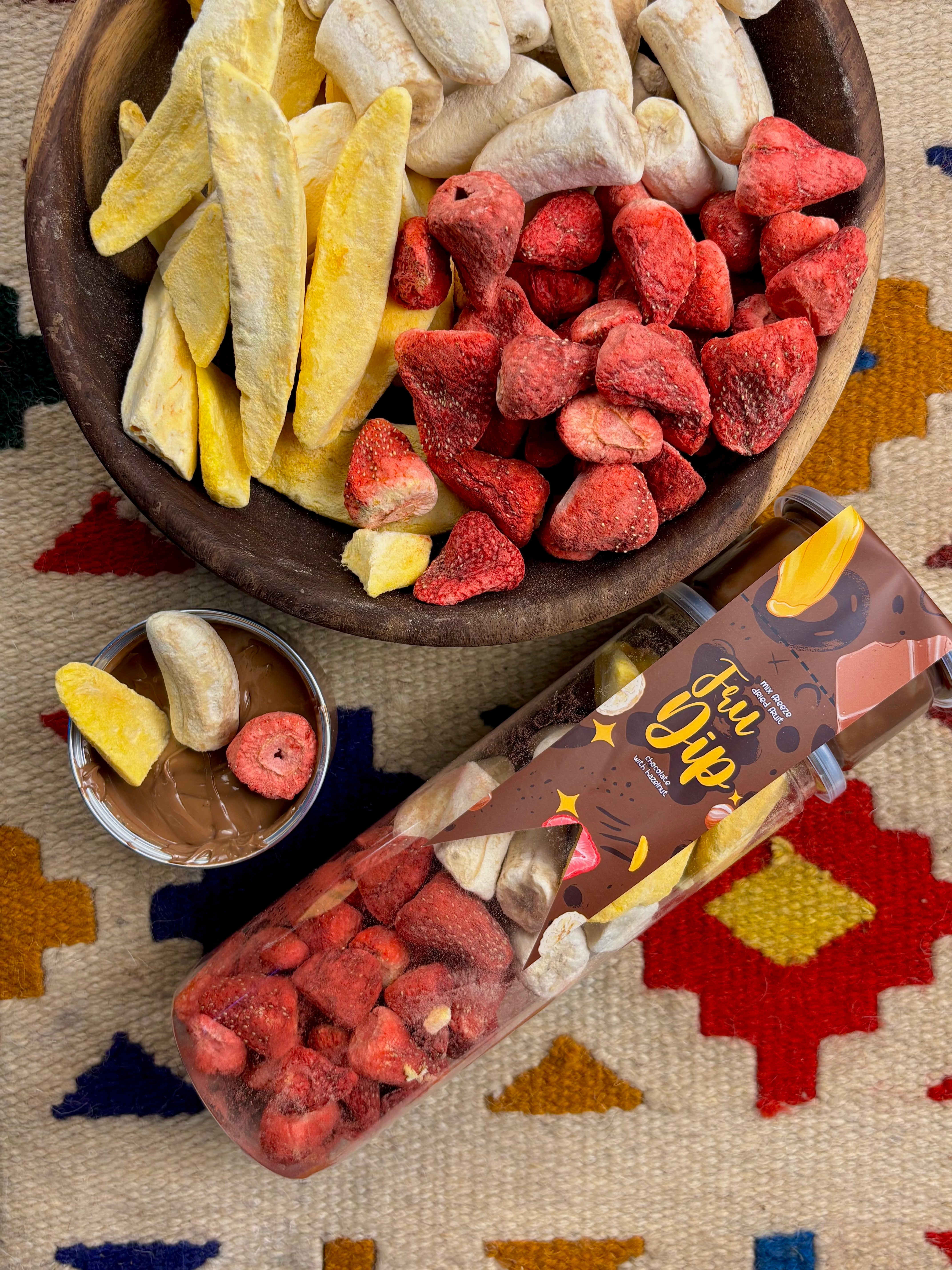 Freeze Dried Fruit Mix with Hazelnut Chocolate (Fru-Dip)